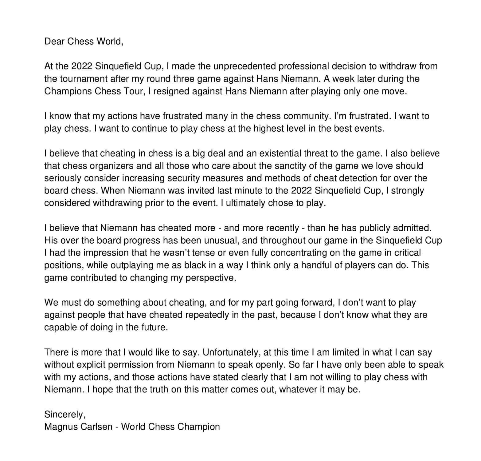 Source: Magnus Carlsen on Twitter