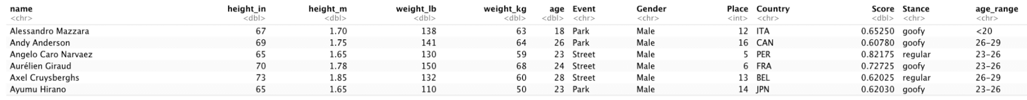 A snippet of our dataset